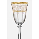 Angela Wine Glass With Gold Pantograph Etching & Two Golden Bands - 190 ml