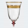 Angela Pantograph Etching With Gold Band & Red Stem - 400 ml 
