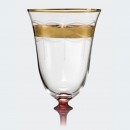 Angela Pantograph Etching With Gold Band & Red Stem - 350 ml 