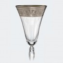 Victoria Champagne Glass With Large Pantograph Etched Platinum Band - 180 ml
