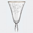 Victoria Wine Glass With Pantograph Platinum Line & Leaf Design - 230 ml