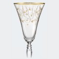 Victoria Wine Glass With Pantograph Golden Line & Leaf Design - 230 ml