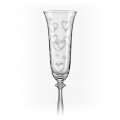 Angela Love Champagne Glass Etched Hearts 190ml