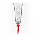 Angela Love Champagne Glass Etched Hearts 190ml